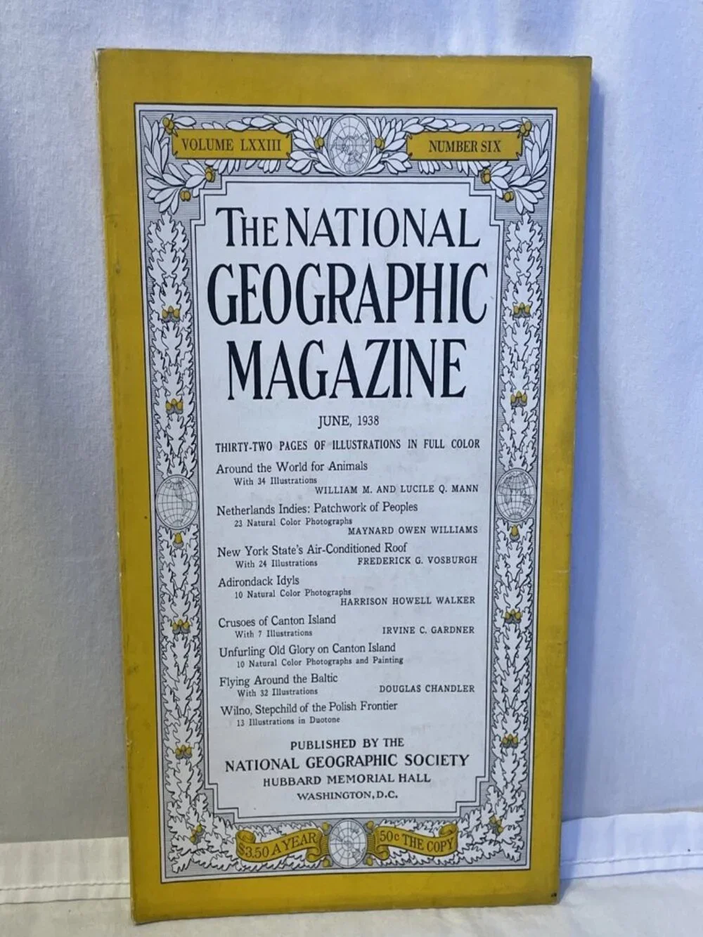 Vintage National Geographic June 1938 Vol 73 No 6 Animals Adirondacks Java